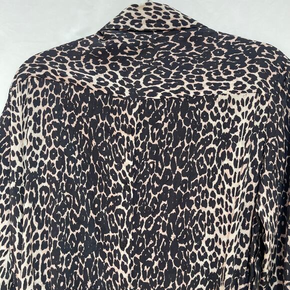 Allsaints Anya Animal Print Shirt Dress Medium Long Sleeve Button Front AND Back - Picture 10 of 12